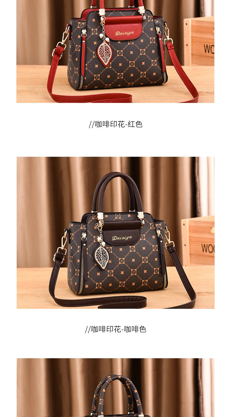 Fashionable Printed Women'S Handbag New High-Capacity Shoulder Bag Classic Retro Diagonal Cross Bag Urban Commuting Tote Bag