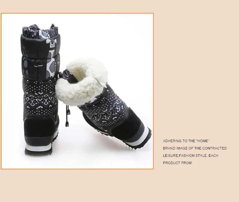 Large-Size Cotton Shoes For Winter Outdoor Thick Warm Cotton Shoes High-Top Snow Boots Winter Wild Plus Velvet Cotton Boots