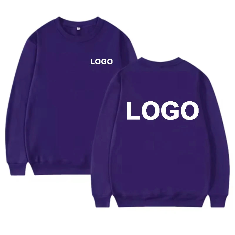 Customized Printed Men Women Round Neck Hoodies Fashiong O-Neck Loose Long Sleeve Pullover Personality Streetwear Sweatshirts