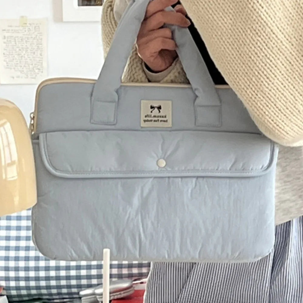 Fashion 15.6inch Portable Laptop Bags Bow with Handle Laptop Case Lightweight Cute Notebook Sleeve Women's Bag