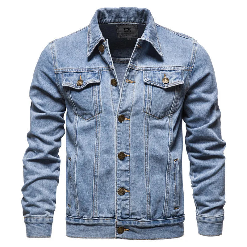 Men's Denim Jacket Trend Retro Fashion Casual Jacket Suitable Young Blue Black Youth Workwear Locomotive Spring Autumn Winter