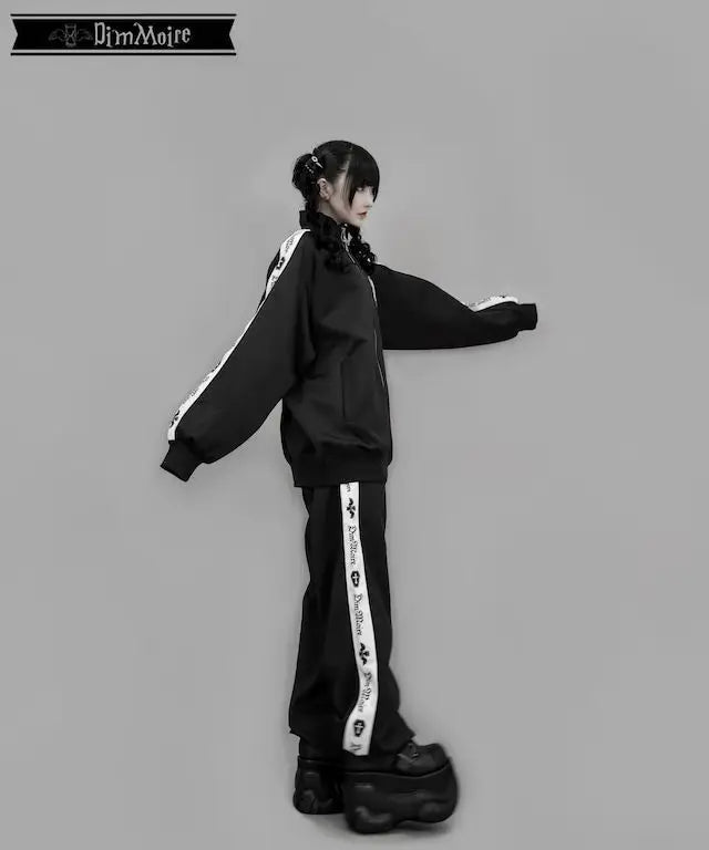 [Olmee] In Stock Jirai Kei Ryousangata Gothic Jacket Coat Outerwear Cosplay Costume Oversized Zipper Bat Cross Halloween Xmas