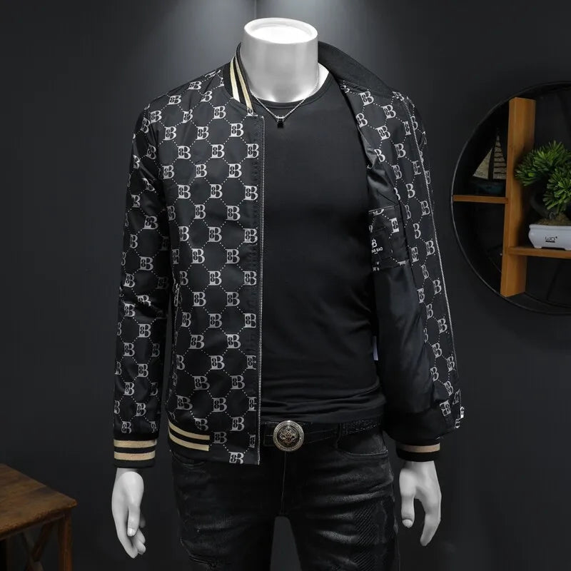 Luxury Letter Printed Baseball Jacket Men Autumn Winter Bomber Jacket Men Casual Business Windbreaker Coat Men Clothing 2025