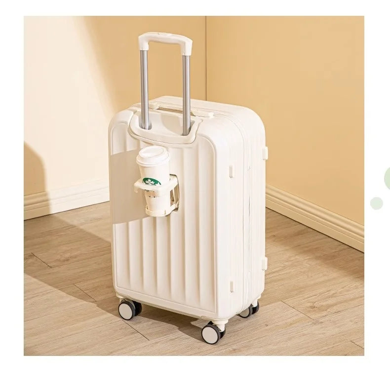 Large Capacity Suitcase Lightweight Suitcase Set 20 Inch Carry on Cabin Suitcase Trolley Luggage with Cup Holder