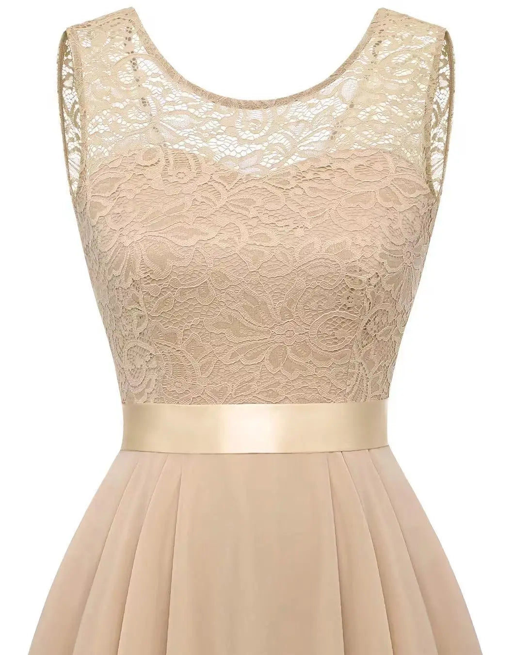Sexy Lace Trim Chiffon Midi Dress Women's Party Dress Evening Dress Formal Dress Flared Hem Wedding Guest Dress Flowy A-line