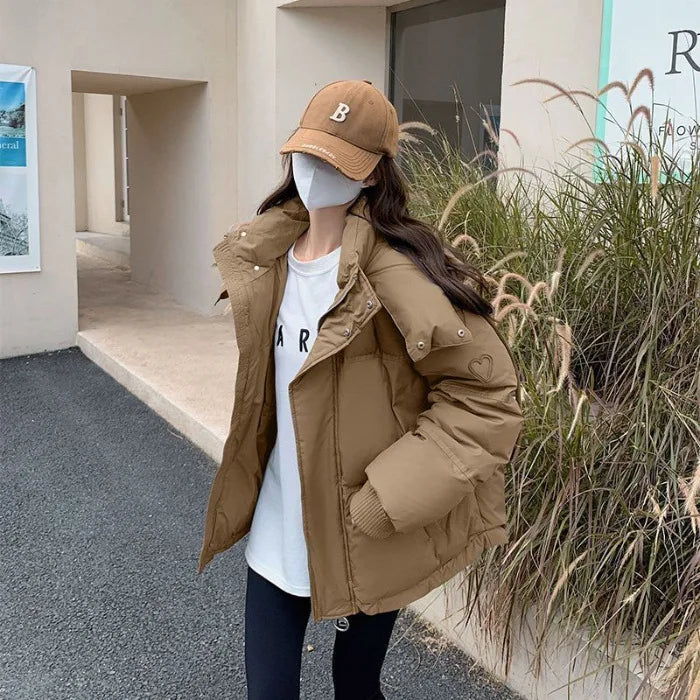 Winter Women's Short Puffer Jacket Loose Bread Style Coat Korean Version Cotton down Outerwear Sweet Fresh Style Cotton Clothes