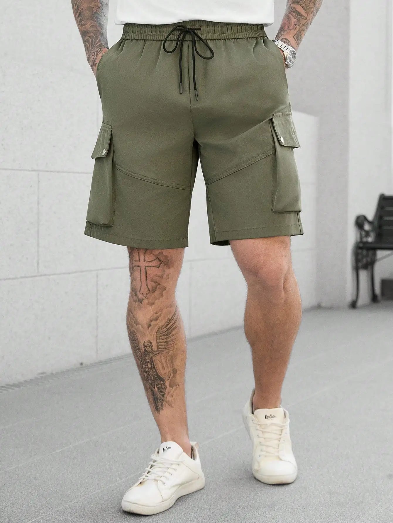 Men's Casual Drawstring Cargo Shorts For Daily Wear Street Fashion