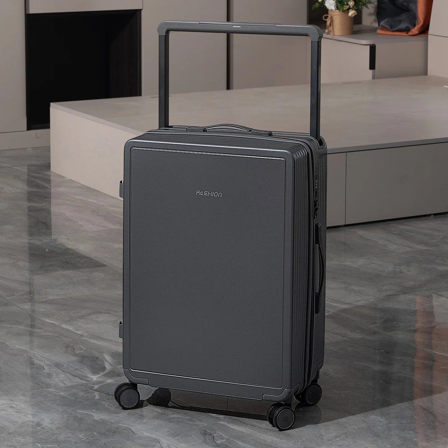 Wide Tie Rod Luggage Aluminum Frame with Durable PC Trolley Case 30 inch Multifunctional Suitcase with Large Capacity