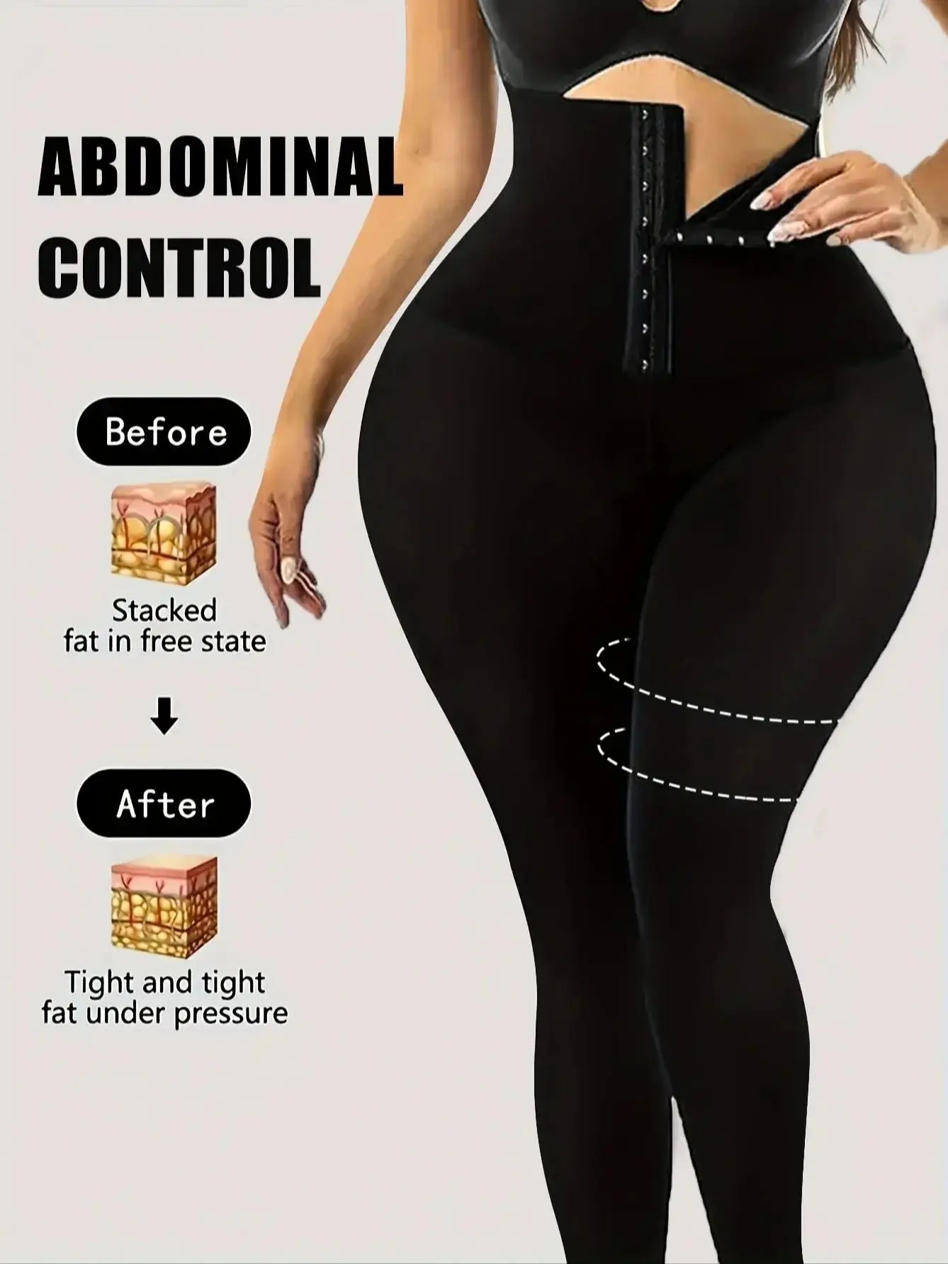 Women's high waisted shaping leggings, with a waist that tightens and a waist and hips that elevate the corset