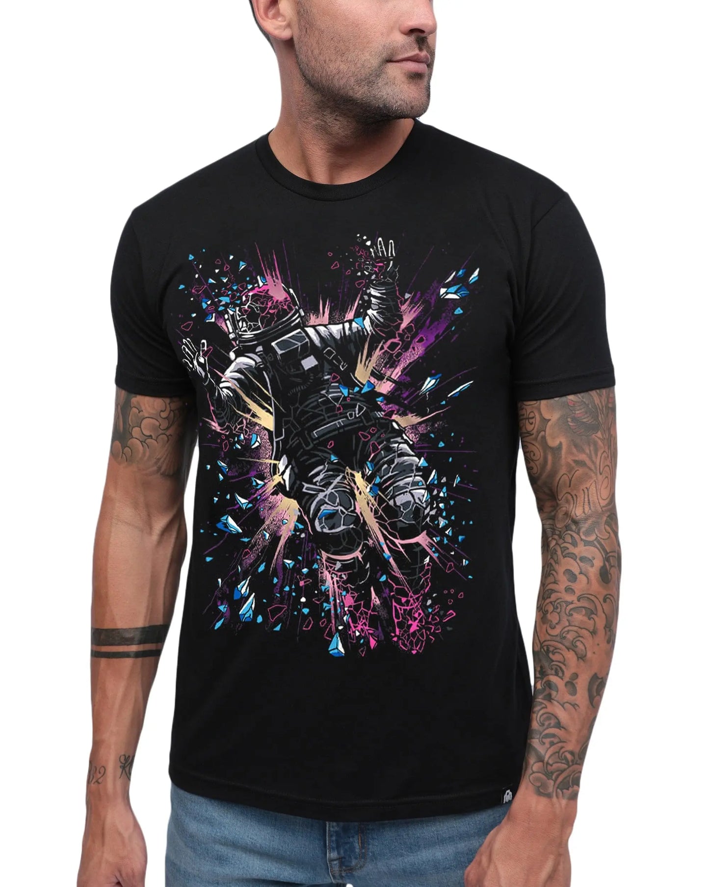 INTO THE AM Graphic Tees for Men S - 4XL Premium Short Sleeve Colorful T-Shirts Trippy Astronaut Designs High Quality 50988