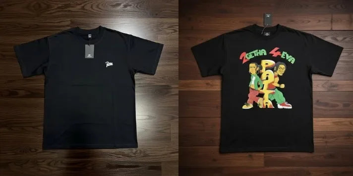 New Arrival Patta Tshirt American Street Style with Palm Tree Star Print Man Short Sleeve Tops
