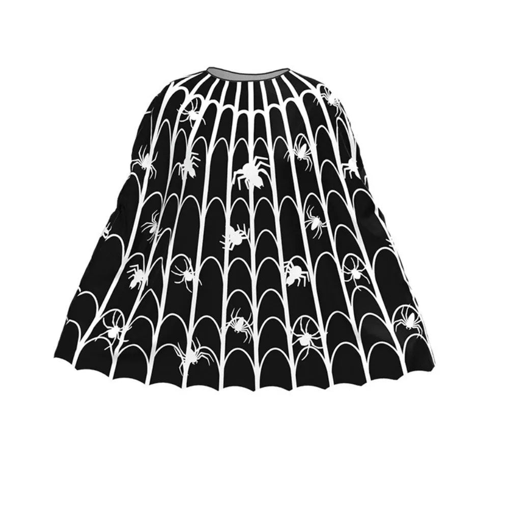 Clothing Prop Halloween Cosplay Cape Loose Spider Net Ghost Hooded Cloak Pumpkin Fun Interaction Witch Cosplay Cloak