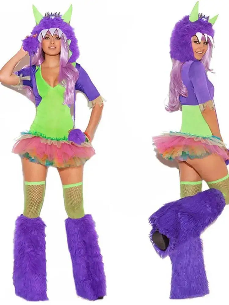 Halloween Cosplay Deluxe Plush Monster Animal Costume Adult Fox Cat Girl Cosplay Costume Halloween Costumes Women Fancy Party