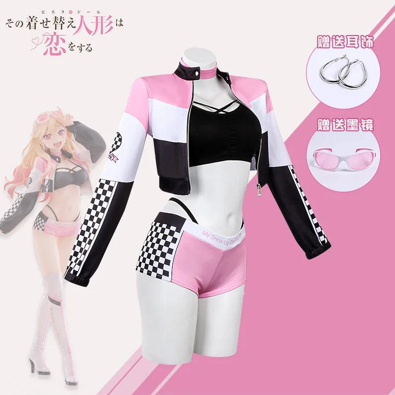 Marin Kitagawa Cosplay Costume My Dress Up Darling Race Suit Halloween Party Outfit for Women Anime Roleplay