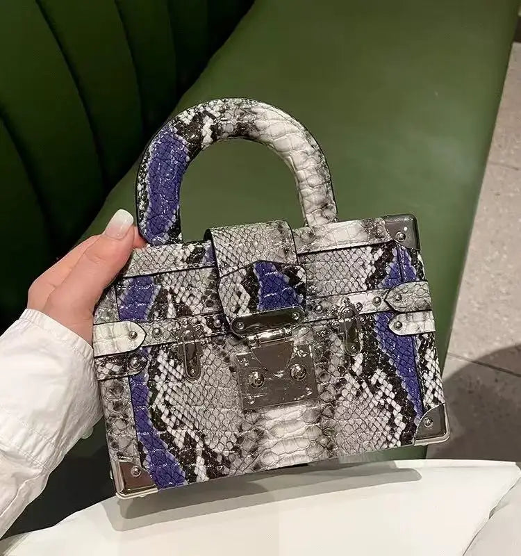Luxury Brand New Handbag Gradient Color Leather Lizard Pattern Crossbody Box Bags for Women Sac À Main Femme