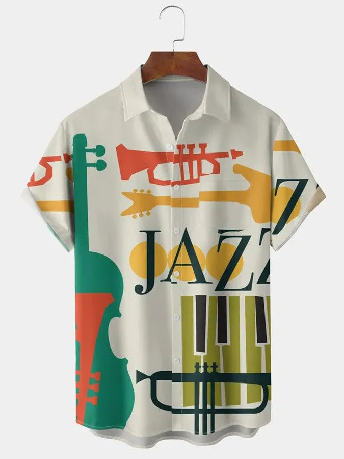 Hawaiian 3D oil painting geometric printing short sleeved top for men's fashionable clothing summer beach vacation casual shirt