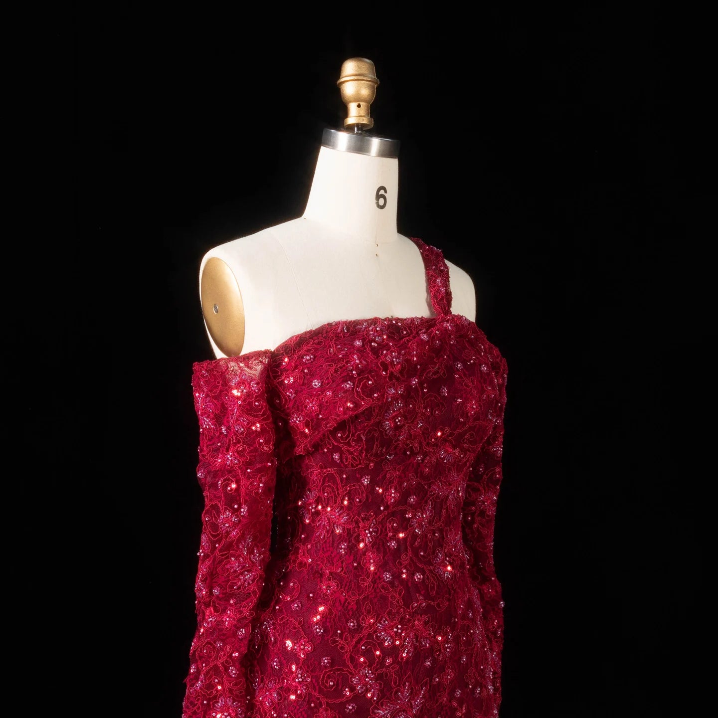 Sharon Said Dubai Elegant Wine Red Mermaid Evening Dress with Heavy Floral Beaded Women Wedding Formal Gown SF459 Customized