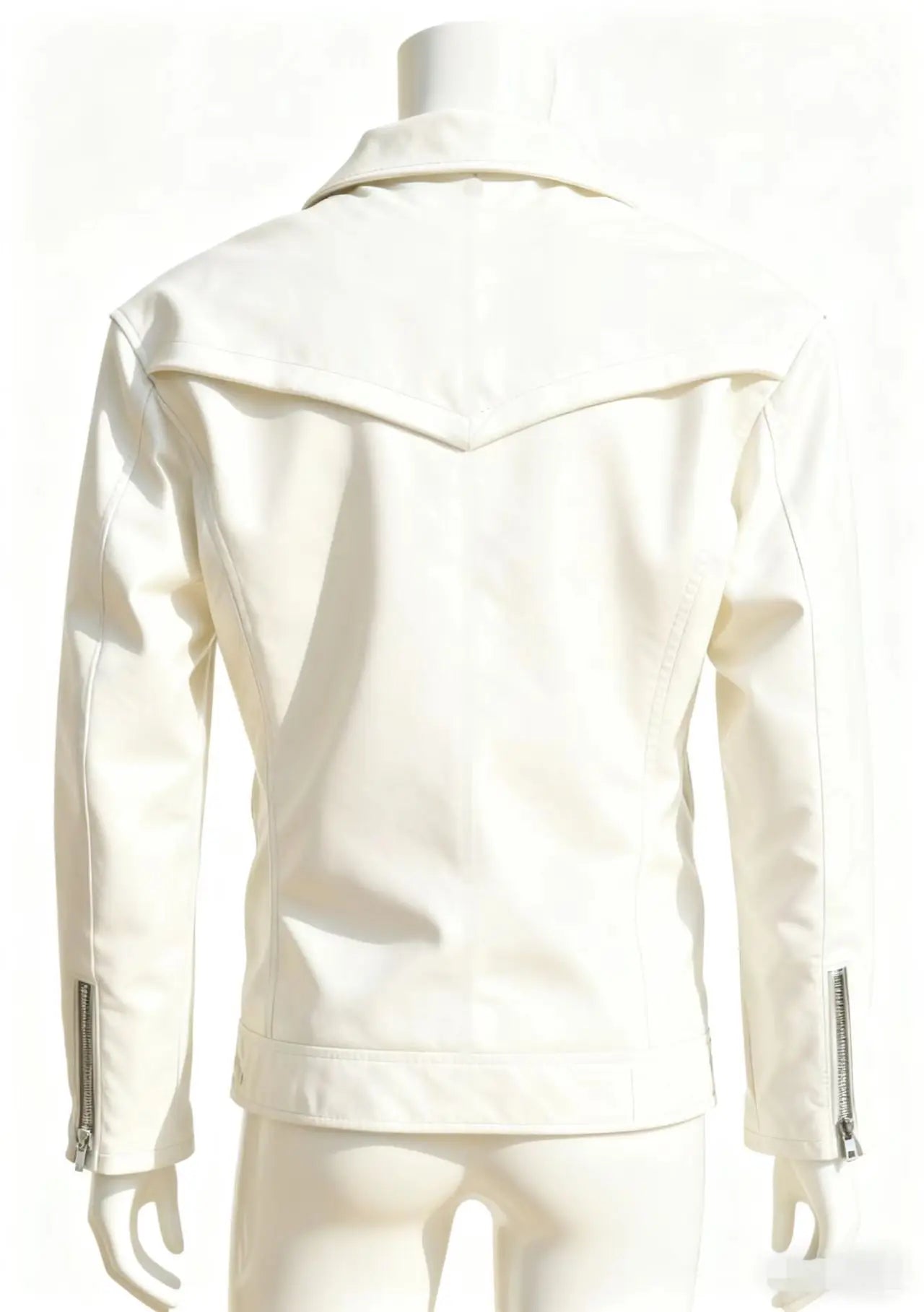 Winter and Autumn Men's Oversized Button-down PU Leather Coat with Multiple Zippers Polo Jacket, with Many Zippers