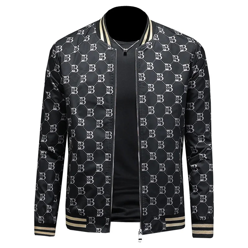 Luxury Letter Printed Baseball Jacket Men Autumn Winter Bomber Jacket Men Casual Business Windbreaker Coat Men Clothing 2025