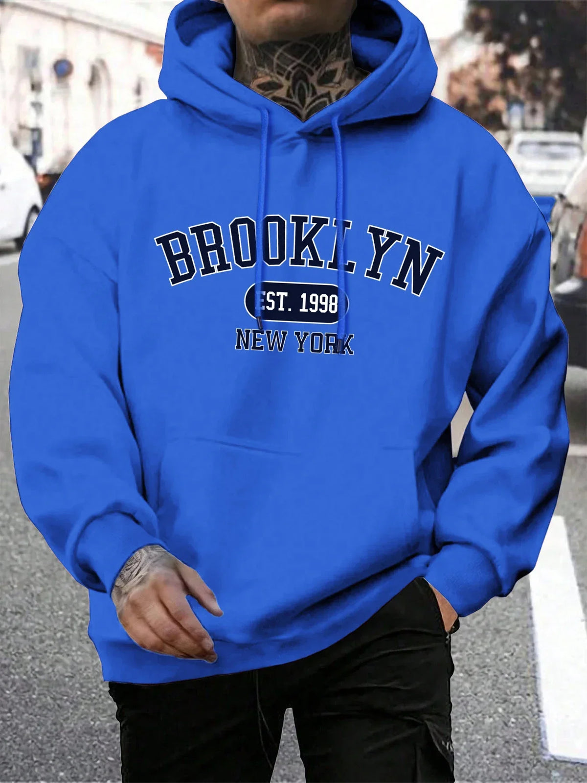 Men Hoodies Harajuku Crewneck Hoodie Fashion Oversize Hoody Autumn Comfortable Tracksuit Brooklyn Est 1998 New York Printing