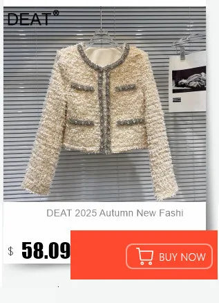 DEAT 2026 Autumn New Fashion Metal Buckle Design Shoulder Strap Denim Short Jacket For Women High Street Coat Female 11A06995