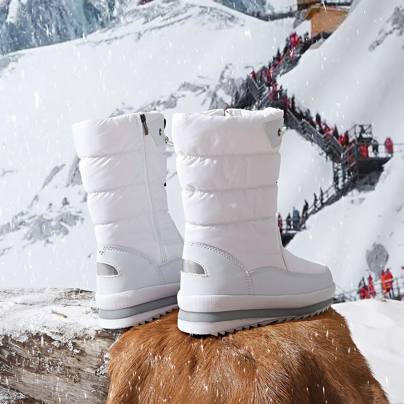 Autumn and Winter Cold-Proof Snow Boots for Men and Women, New Style, Fleece-Lined, Thickened, Non-Slip Cotton Shoes, Waterproof