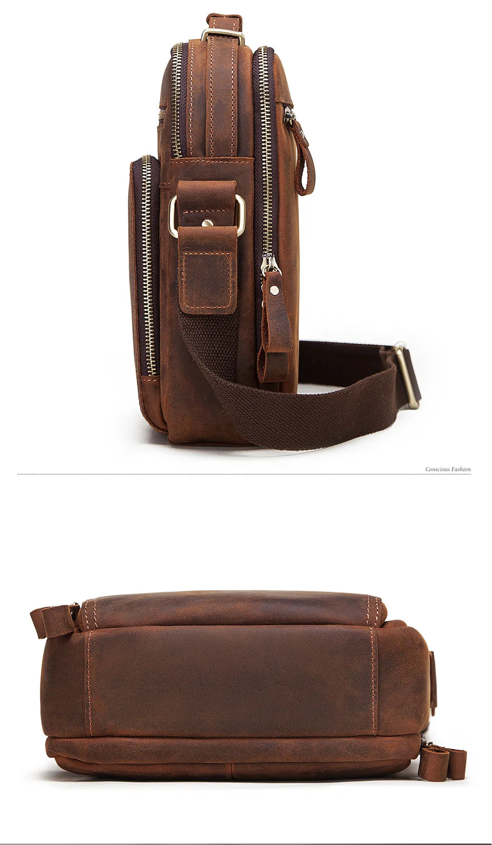 HUMERPAUL Men's Cowhide Shoulder Bag Casual Crossbody Bags Full Grain Leather Multifunctional Ipad Messenger Handbag Quality