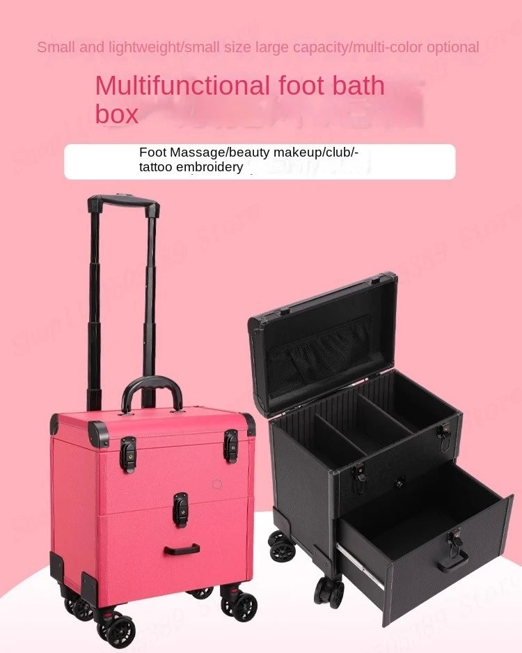 Embroidery Toolbox Beauty Nail Eyelashes Make-up Case Storage Mute Spinner Wheels Cosmetic Trolley Suitcase