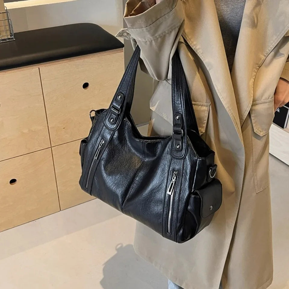 Daily Business Commuting Large Capacity Tote Hand Bags Soft Leather Shoulder Crossbody Bags for Women Handbags Sturdy Durable
