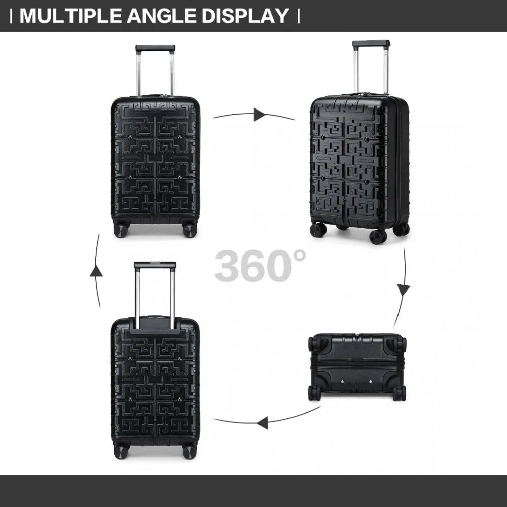 Kono 20 Inch Hard Shell Carry-On Luggage, Lightweight Polypropylene Hardshell Suitcase with Maze Pattern