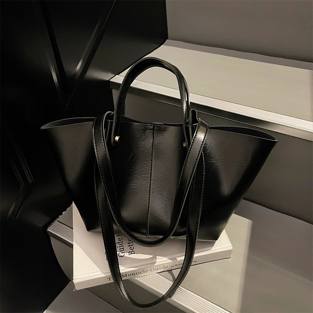Transformable Shoulder Tote Bags For Women 2025 Latest Luxury Designer Handbags Soft PU Leather Large Capacity Shopper Tote Bag