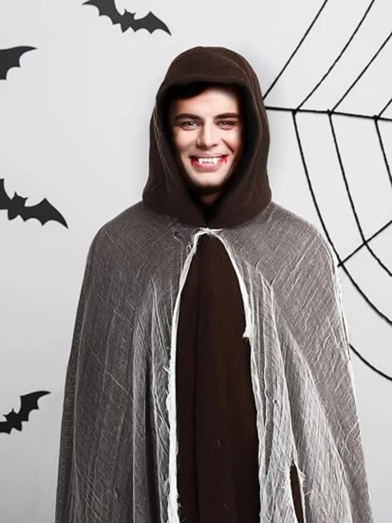1/2/3PCS Halloween Scary Cloak Cape Costume Skull Zombie Prop for Adults Kid Cosplay Party Haunted House Outdoor Horror Supplies