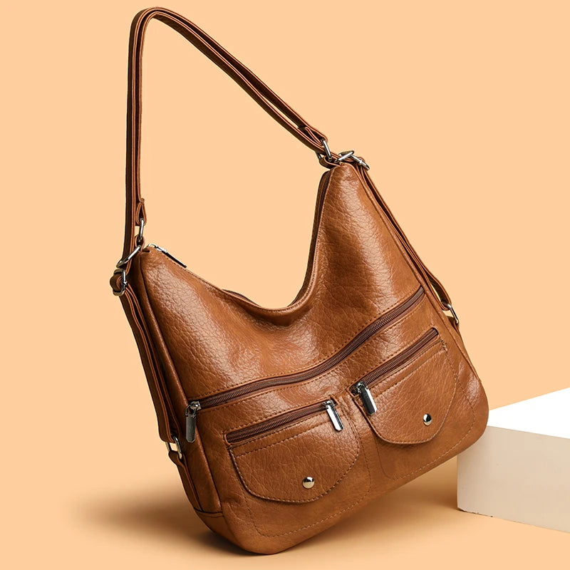 High Quality Large Capacity 3 In 1Women Backpack Luxury Soft Leather Shoulder Crossbody Bag For Women Fashion Ladies Handbag Sac