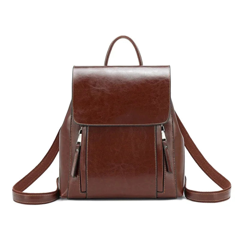 Women Backpack Cross Body Shoulder Bag Genuine Leather Girls School Female Natural Skin Book Laptop Rucksack Messenger Bags