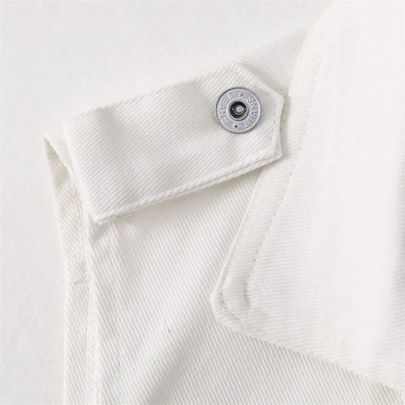 2025 New Women's Denim Tank Top Jacket Fashion Spring Summer Zipper White Sleeveless Tank Tops Female Jeans Coat
