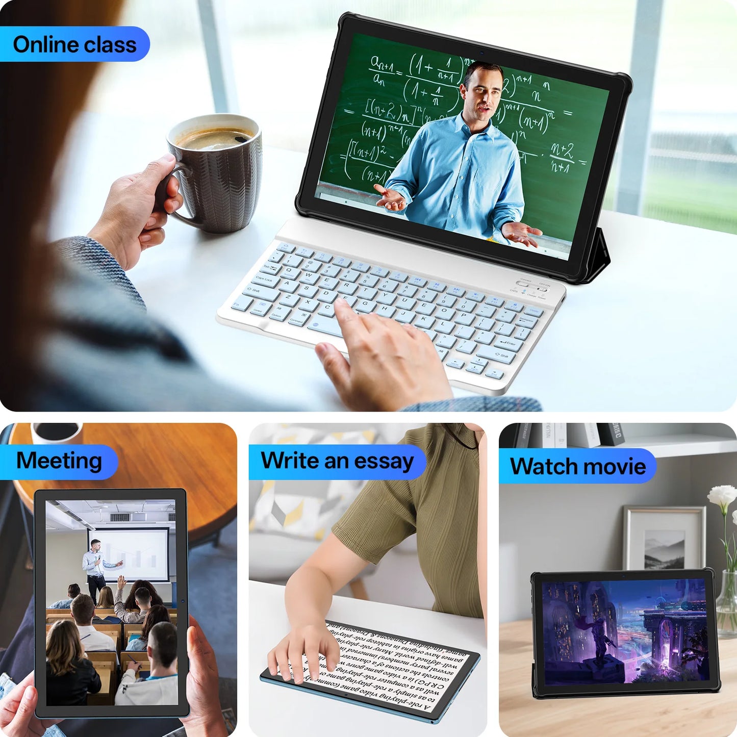 2026 Model Tablet | Brand New Android 16 | 10.0-inch Display | 12GB (3GB+9GB Virtual) RAM + 64GB ROM | Dual Cameras | 6,000mAh
