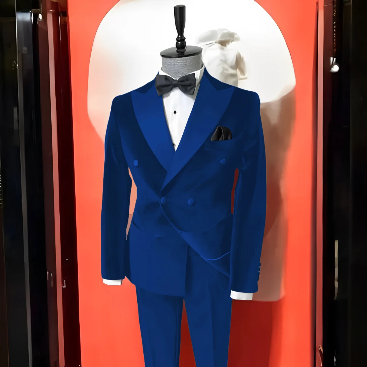 Black Velvet Suits for Men Peak Lapel Formal Wedding Groomsmen 2 Piece Jacket Pants Male Clothing Luxury Costume Homme Terno