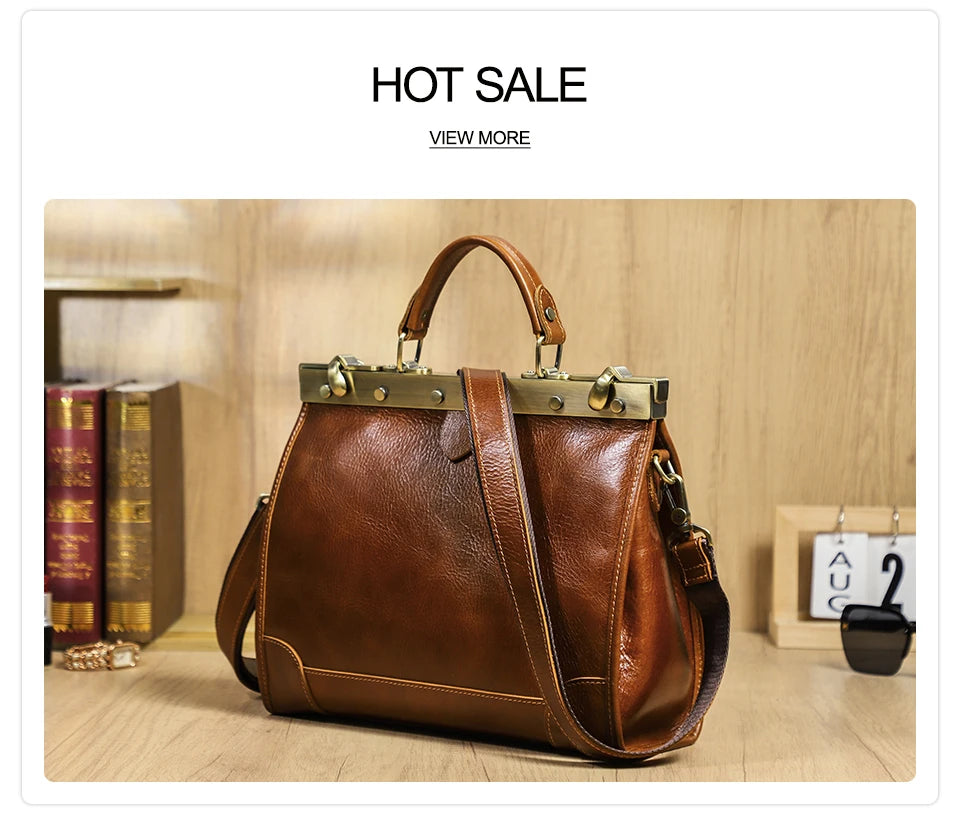 CONTACT'S Genuine Leather Top Handle Bags for Women Sling Shoulder Bags Tote Bag Handbags Metal Frame Female Bags Office Ladies