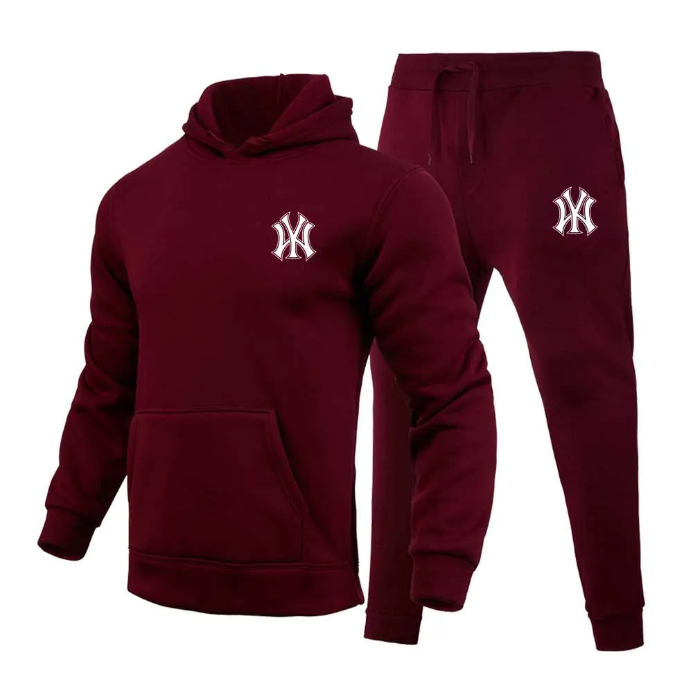 Sportswear, hoodies, drawstring pants, men's sports hoodies, running sportswear for autumn and winter