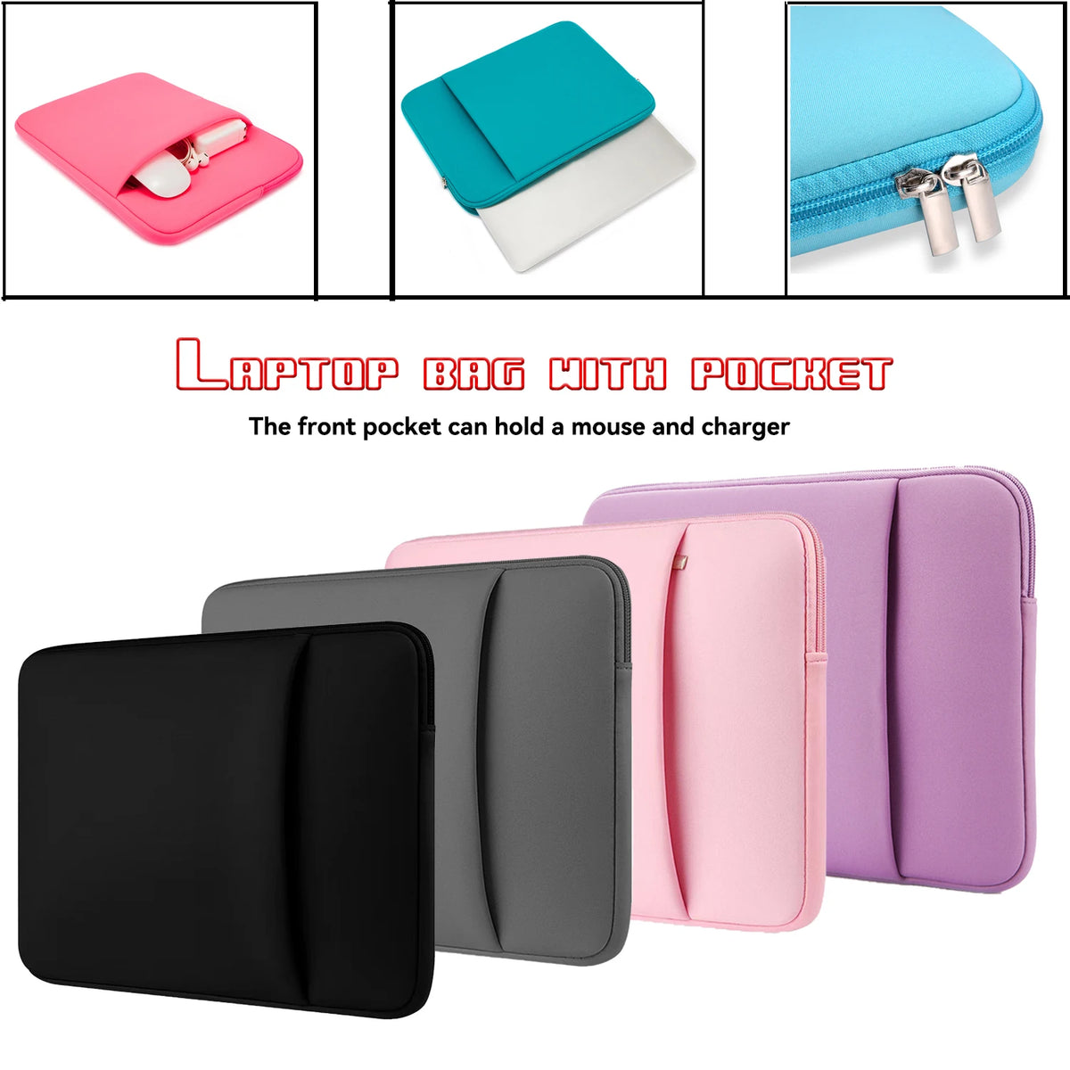 Laptop Inner Bag 11/13/14/15/16/17 Inch Computer Bag Protective Cover, Front Pocket Can Hold Power, Multifunctional Laptop Bag
