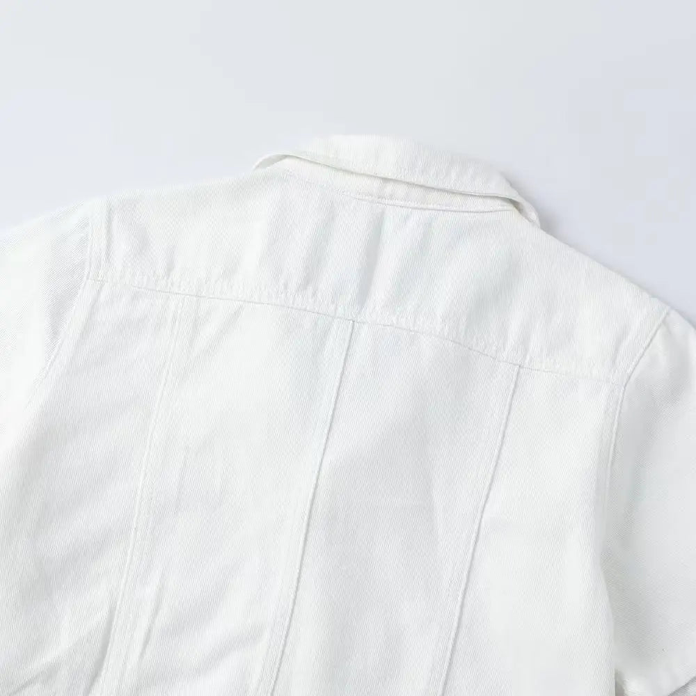 Summer New White Casual Short-sleeved Denim Jacket 2026 Women Short Blouse Shawl Waistcoat Female Jaqueta Jeans Feminina