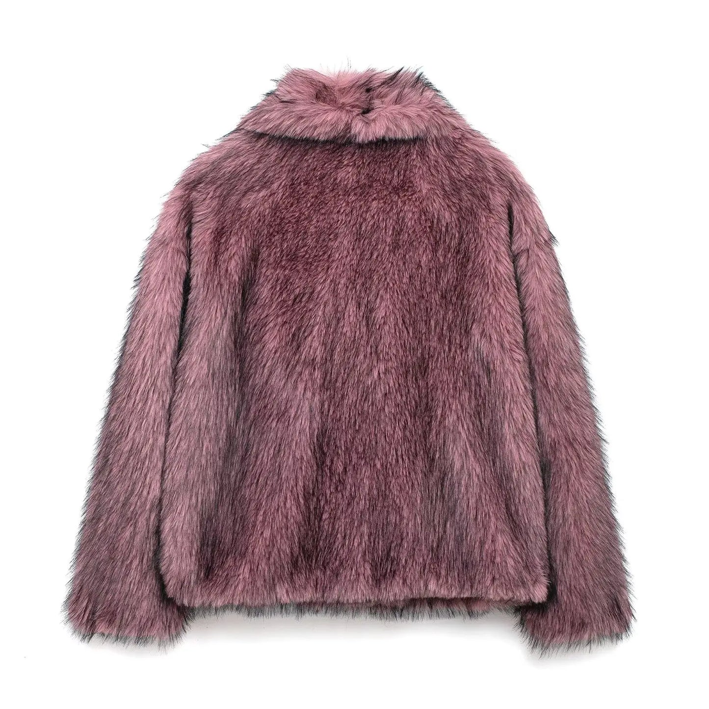 HH 2025 Winter Coats For Women New Artificial Fur Effect Loose Cropped Coat Female Versatile Streetwear Women's Cardigan