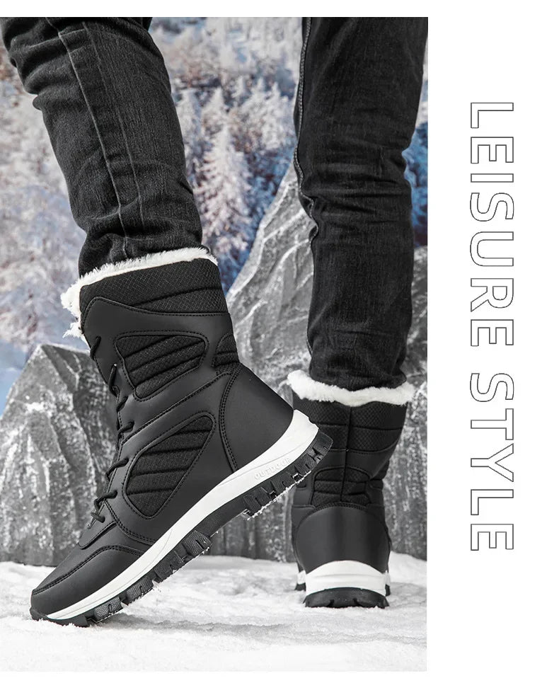 Thickened Winter Snow Boots Men's High Top Cotton Outdoor Sports Boots Couples Snow Shoes Anti-wear Comfortable Warm Zapatillas