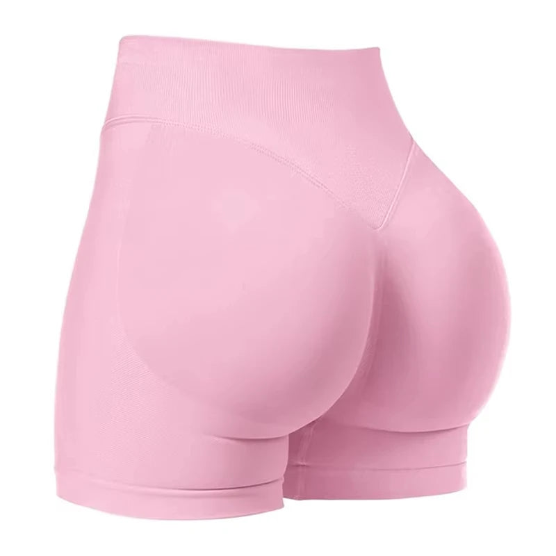 Summer High Waisted Yoga Shorts For Women Fashionable and Sexy Running Fitness Pants Solid Color Yoga Leggings Elastic Tights