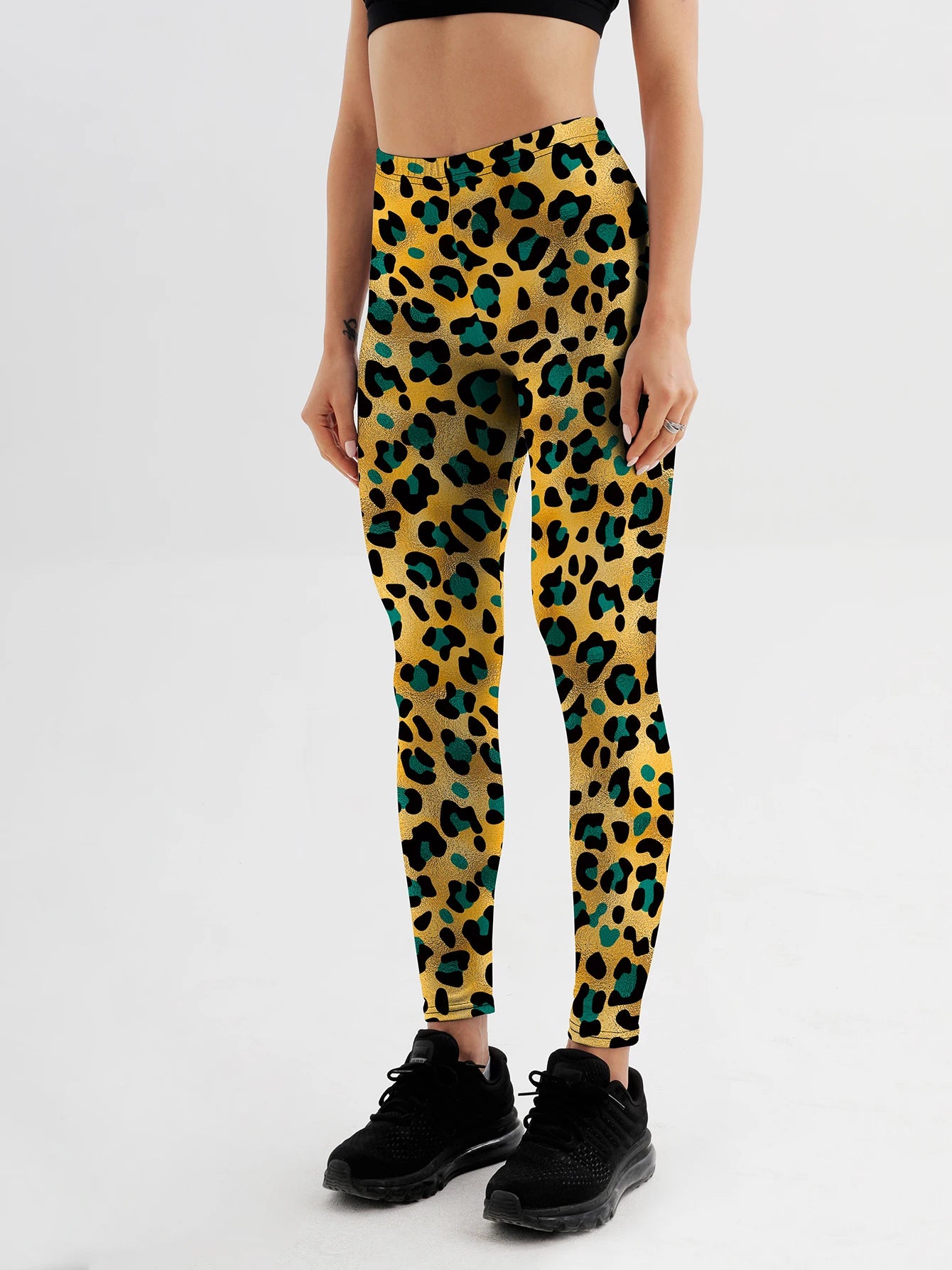 Women Leopard Printed Leggings For Fitness High Waist Gym Legging Push Up Workout Women Rendering circles Printed Leggings