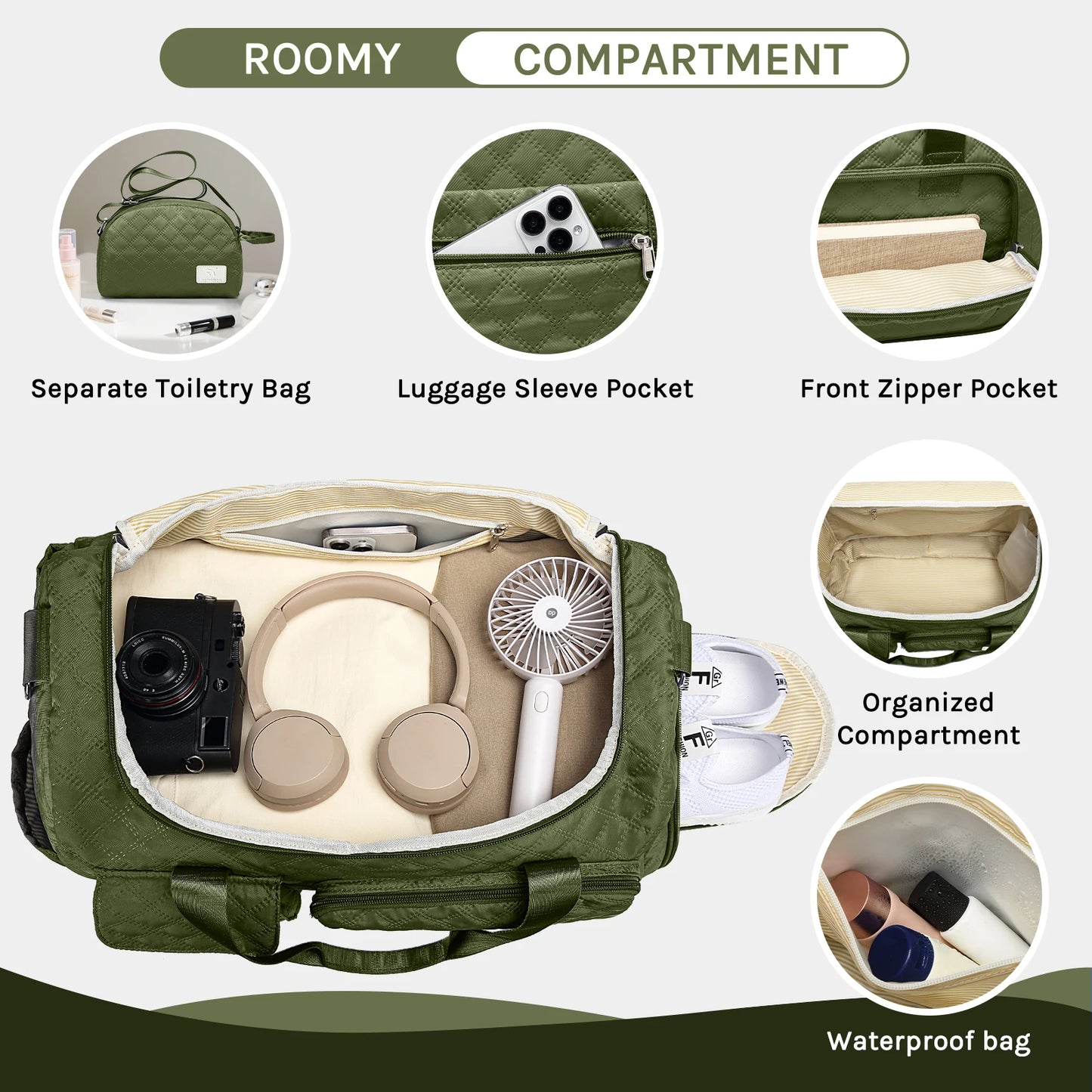 Joyway 20 inch Front-opening Luggage Suitcase with Expandable Multi-purpose Bag and Small Crossbody Bag