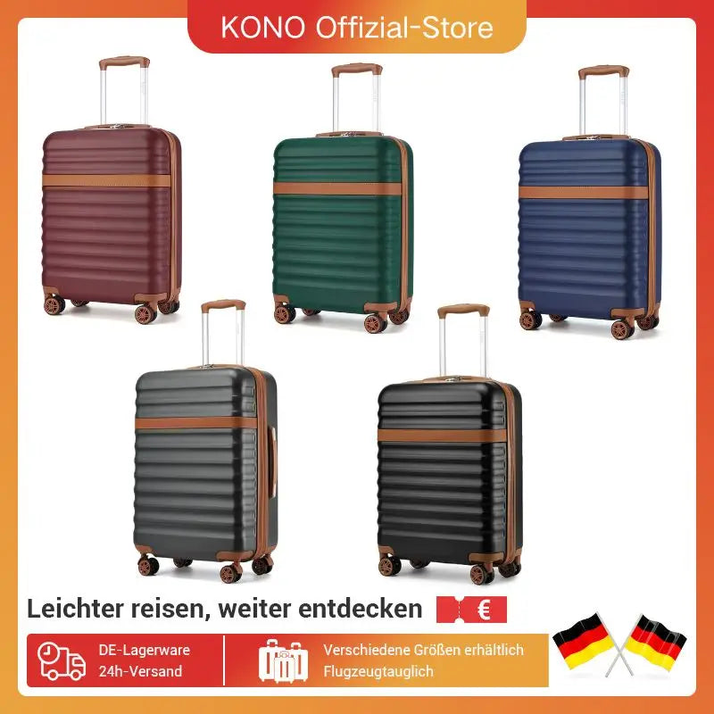 KONO ABS + PC hard case with 4 wheels, TSA lock trolley hand luggage/suitcase (55/65/75cm)