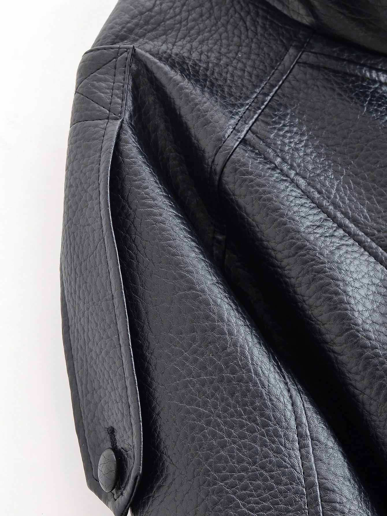 Women's Edgy Oversized Faux Leather Moto Jacket High Collar Asymmetric Zip Biker Coat