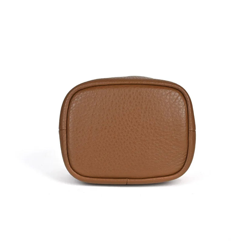 LD-Soft Leather Bag Versatile for All Seasons, Sweet and Ladylike. Top Layer Cowhide Handbag, Single Shoulder Bucket Bag