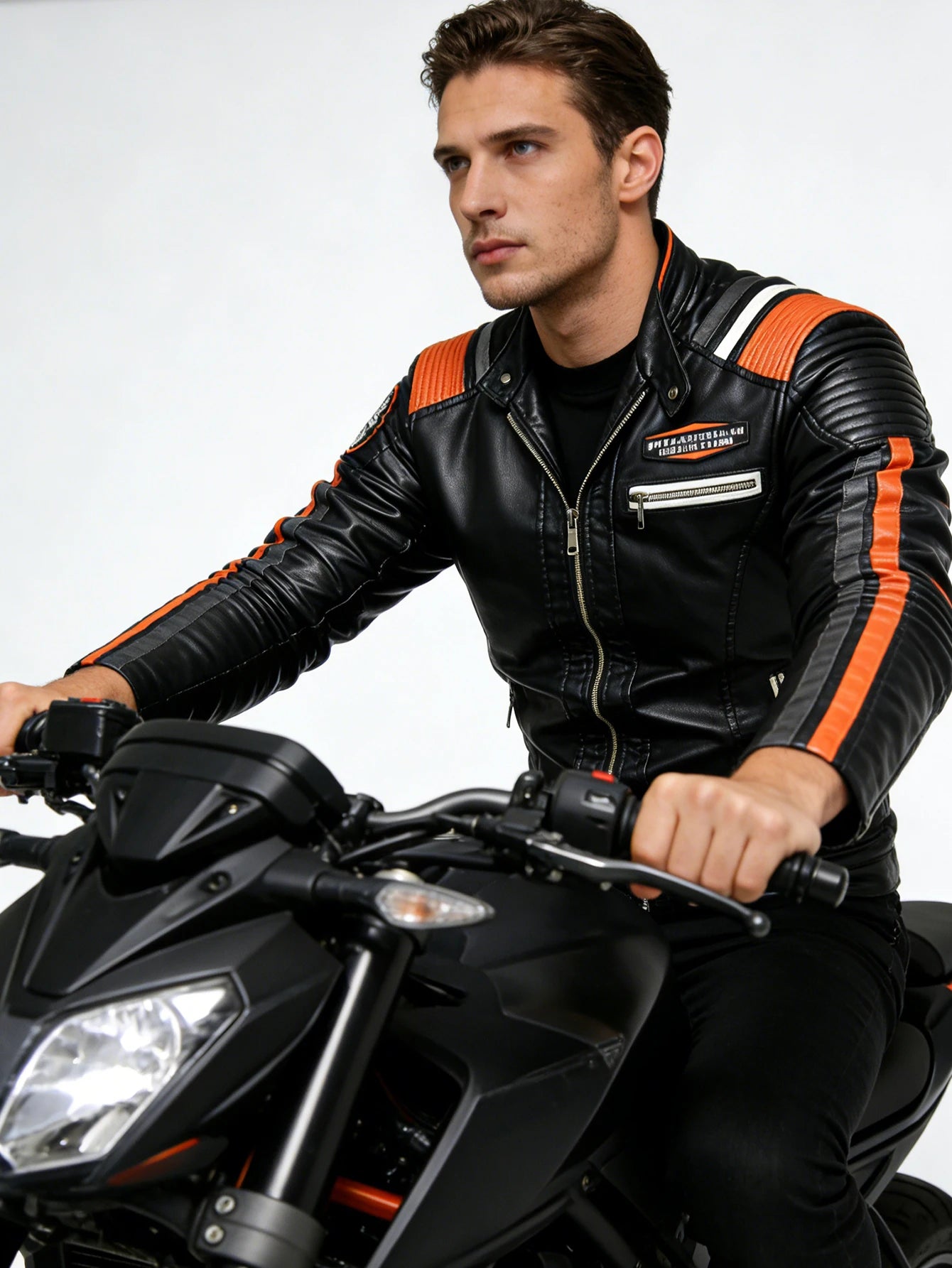 Men's Faux Leather Jacket Motorcycle Jacket Waterproof Windproof PU Moto Vintage Bomber Winter Jacket Men